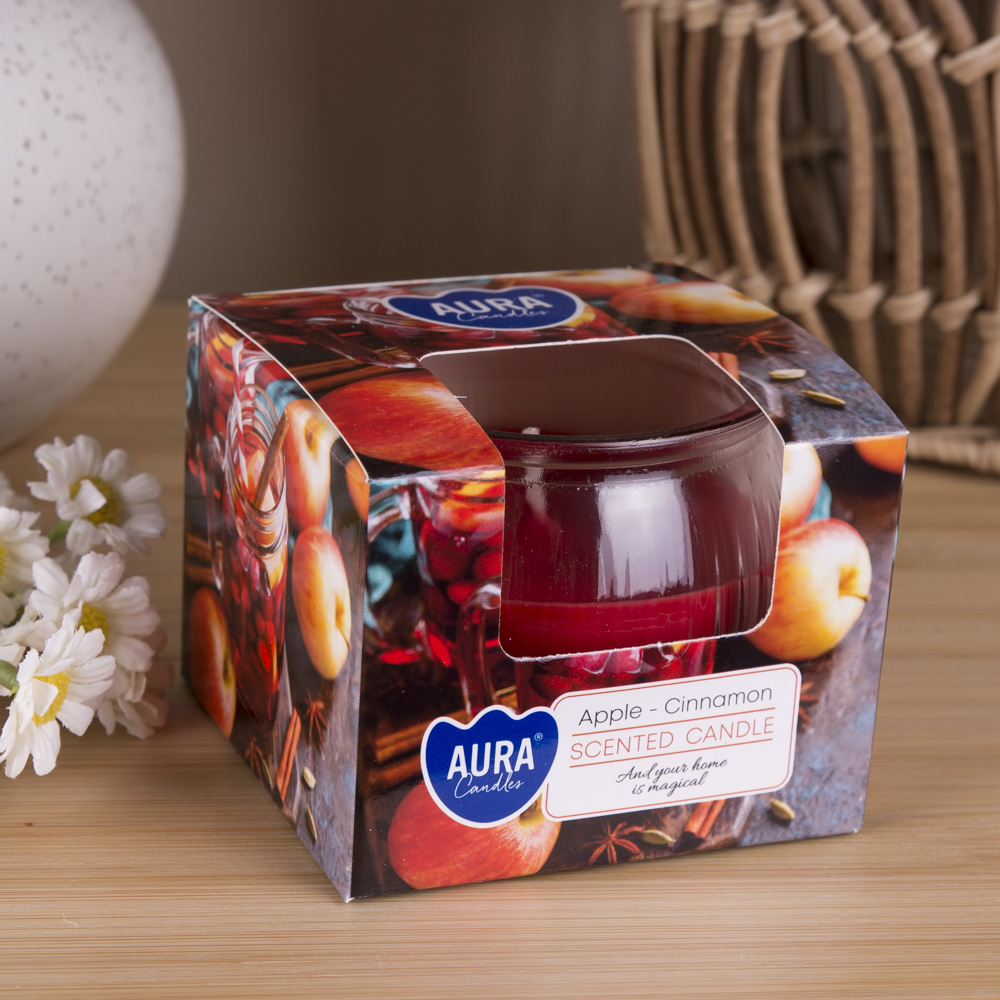 Арома свеча в стакане "apple cinnamon"