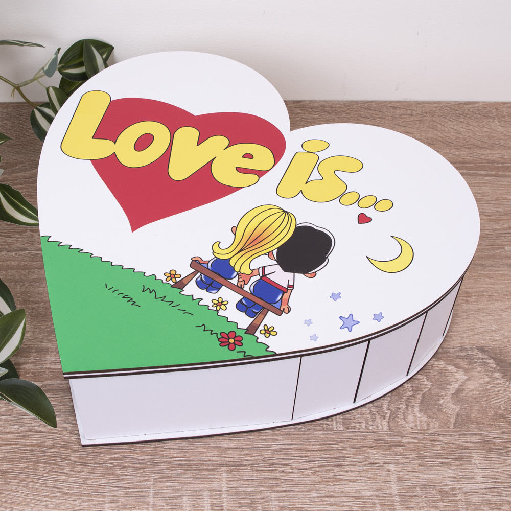 Коробка сердце 31 см деревянная  Love is...