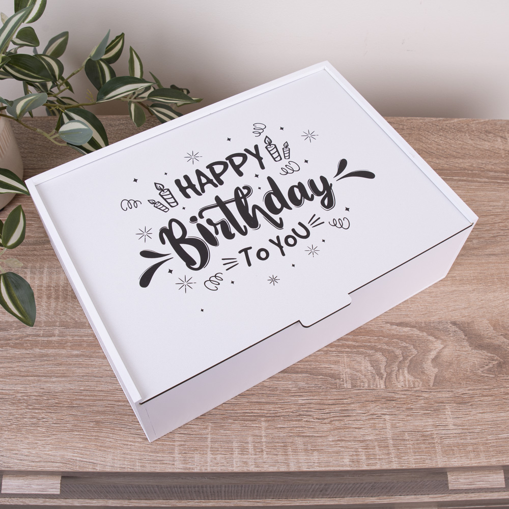 Коробка прямоугольная 32 см "happy birthday to you"