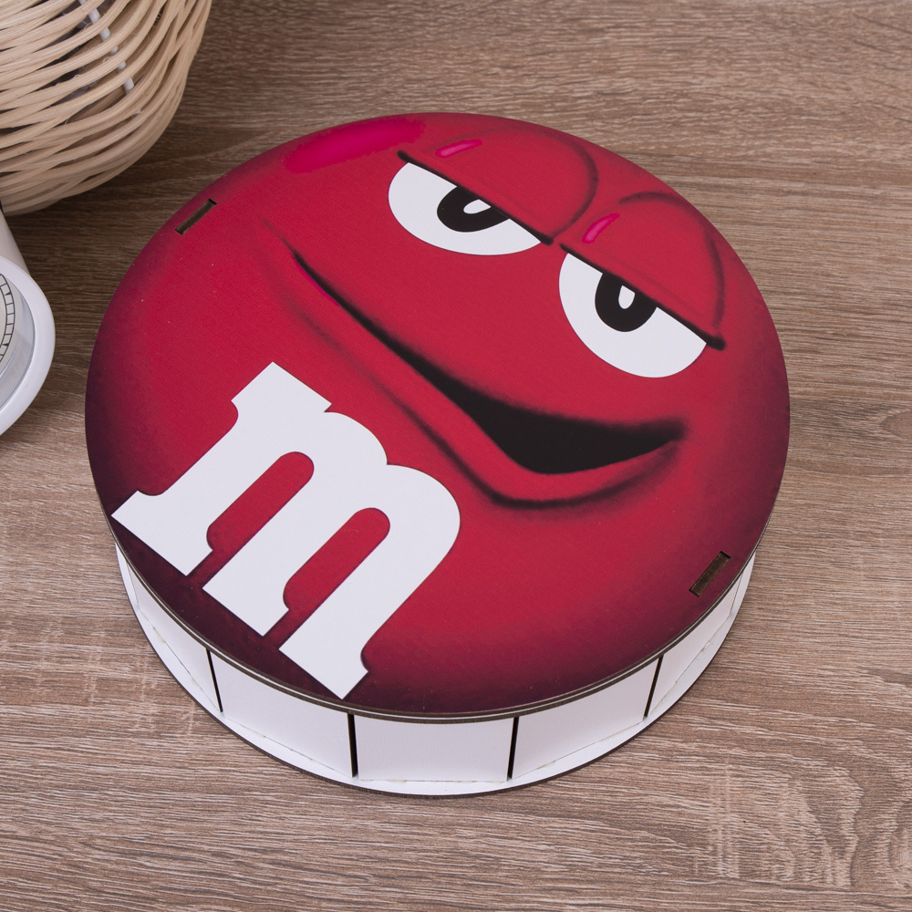 Коробка круглая 19,5см деревянная M&M's