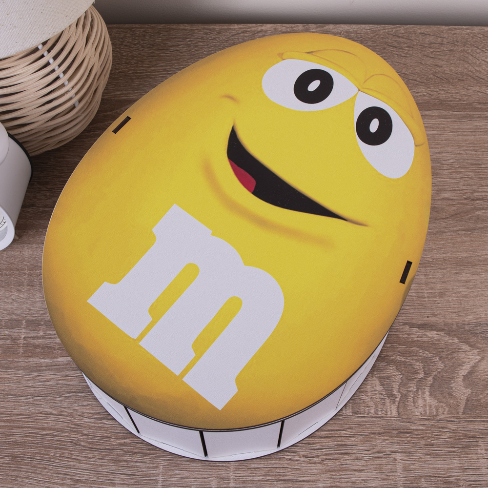 Коробка 28 см подарочная деревянная M&M's желтьій