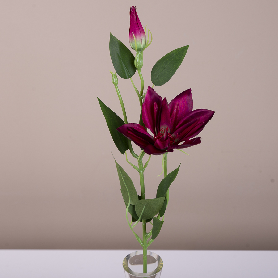 искусственный клематис одинарный бордовый (burgundy)