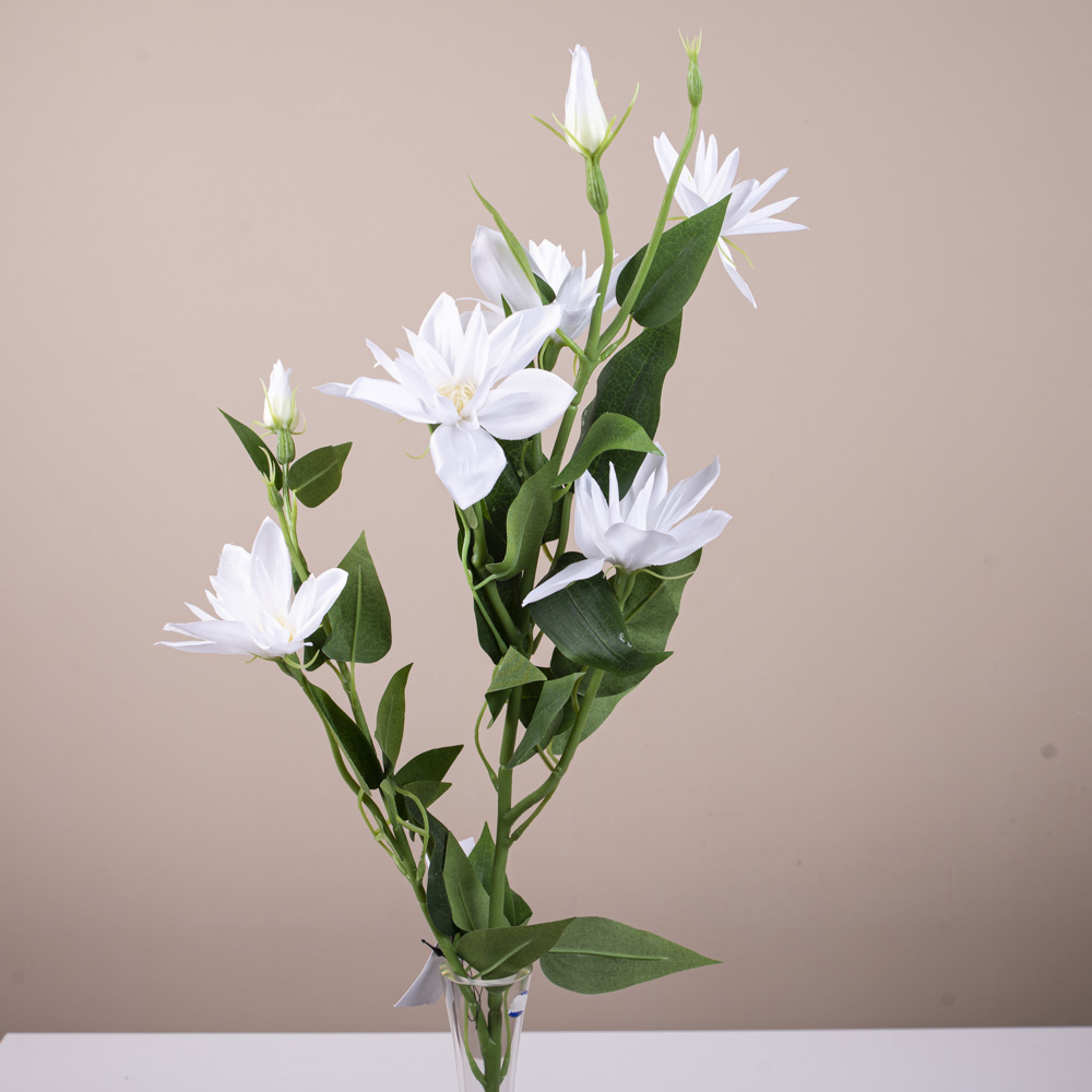 искусственный клематис пышный белый (WHITE)