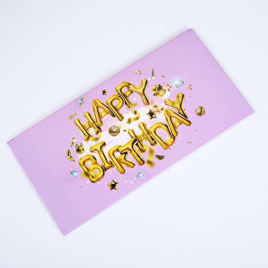 конверт для денег "HAPPY BIRTHDAY" золотые шарики конверт для денег "HAPPY BIRTHDAY" золотые шарики