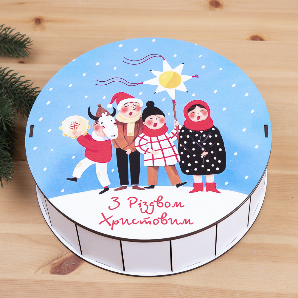 Коробка круглая 24см "коляда"