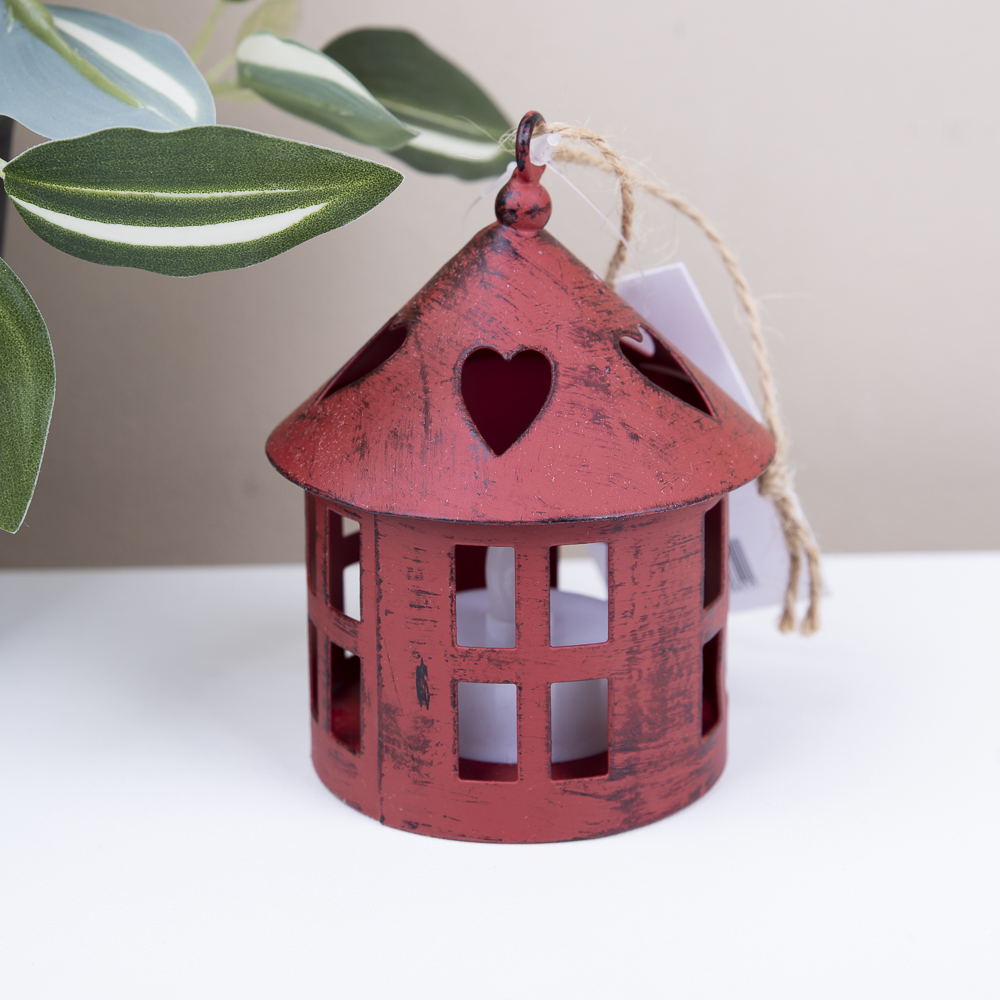 подвесной подсвечник LED красный круглый