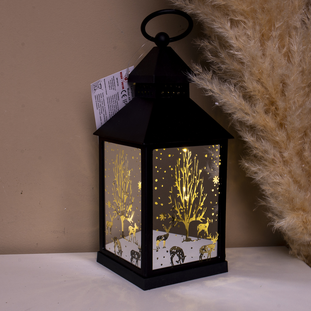 Фонарь LED с рисунком на окнах (деревья)