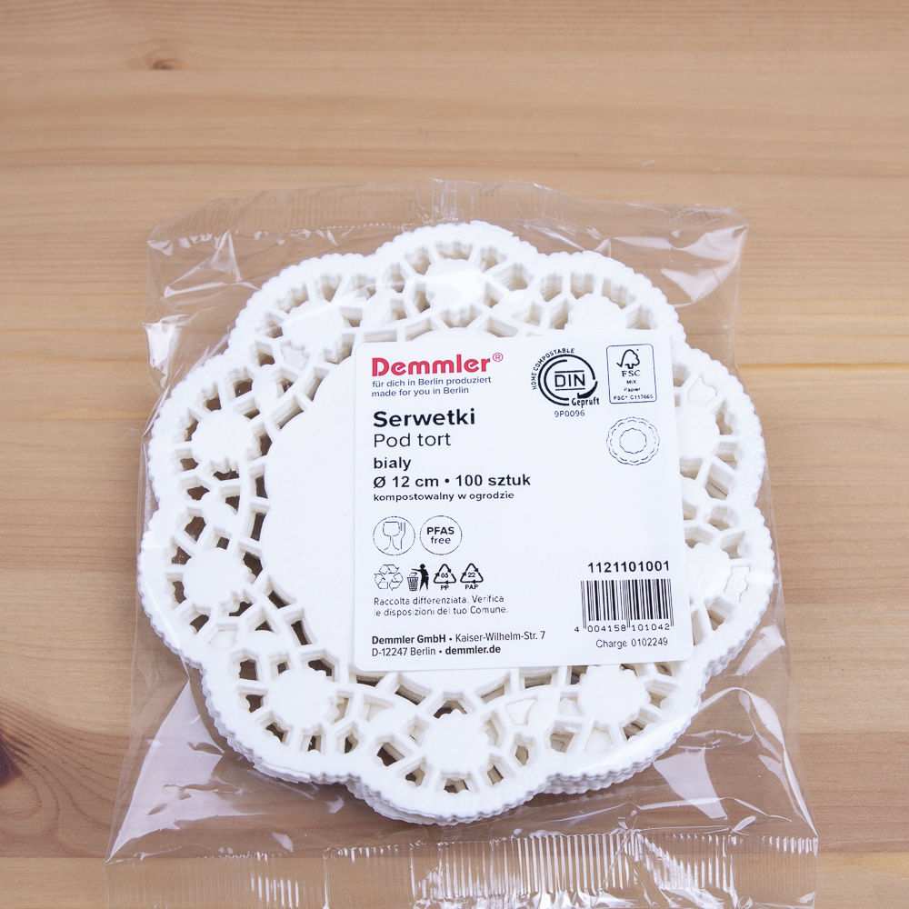 Салфетки ажурные круглые 12 см (100шт)