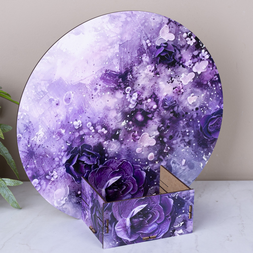 кашпо самосборное с круглой стенкой фиолетовое