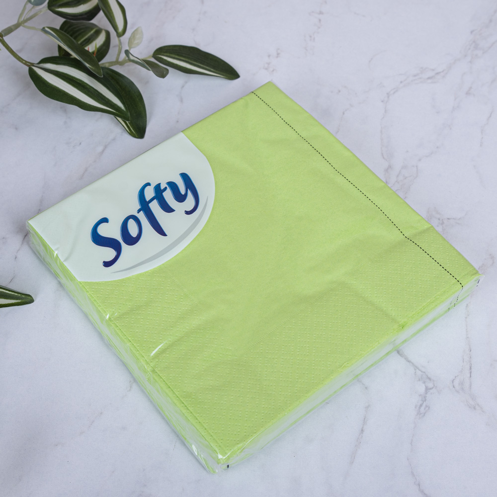 Трехслойные салфетки зеленые Softy 18 шт.