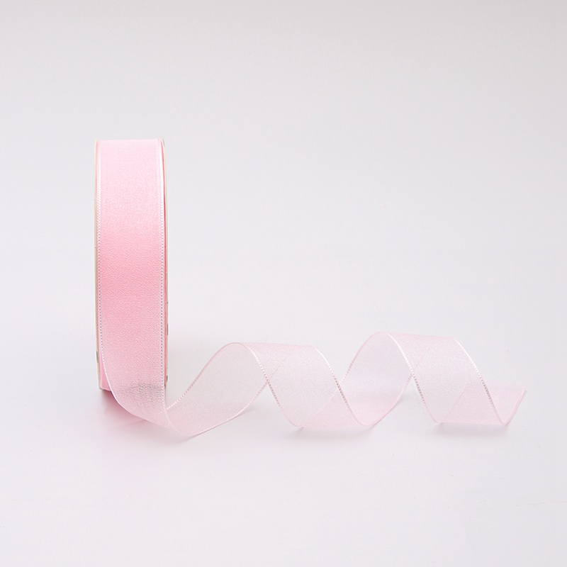 Лента полупрозрачная премиум 2.5 см * 25 ярдов Pink