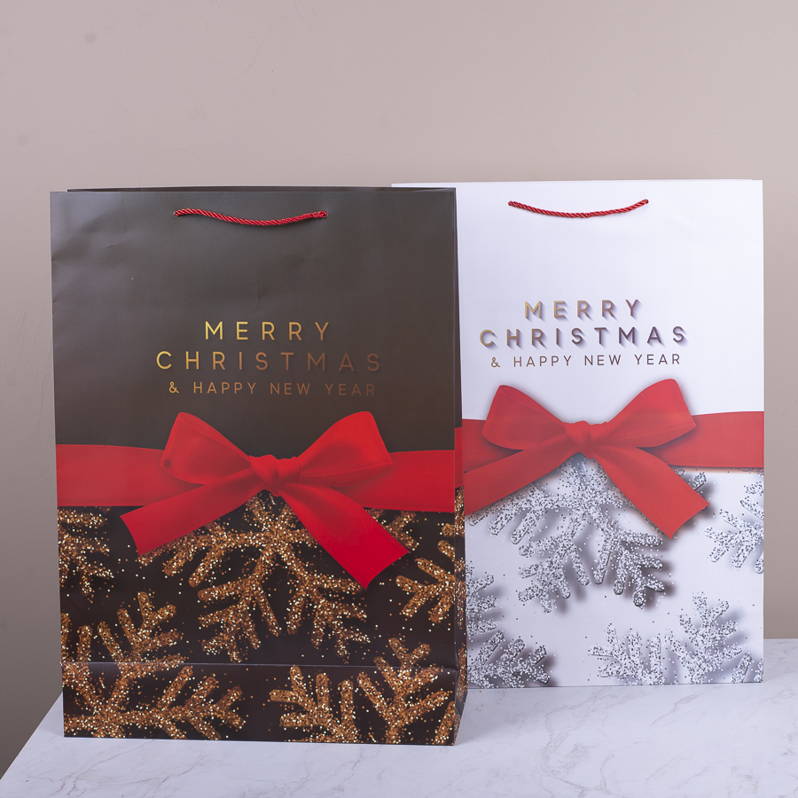 пакет подарунковий XL 40*55*15 merry christmas&happy new year