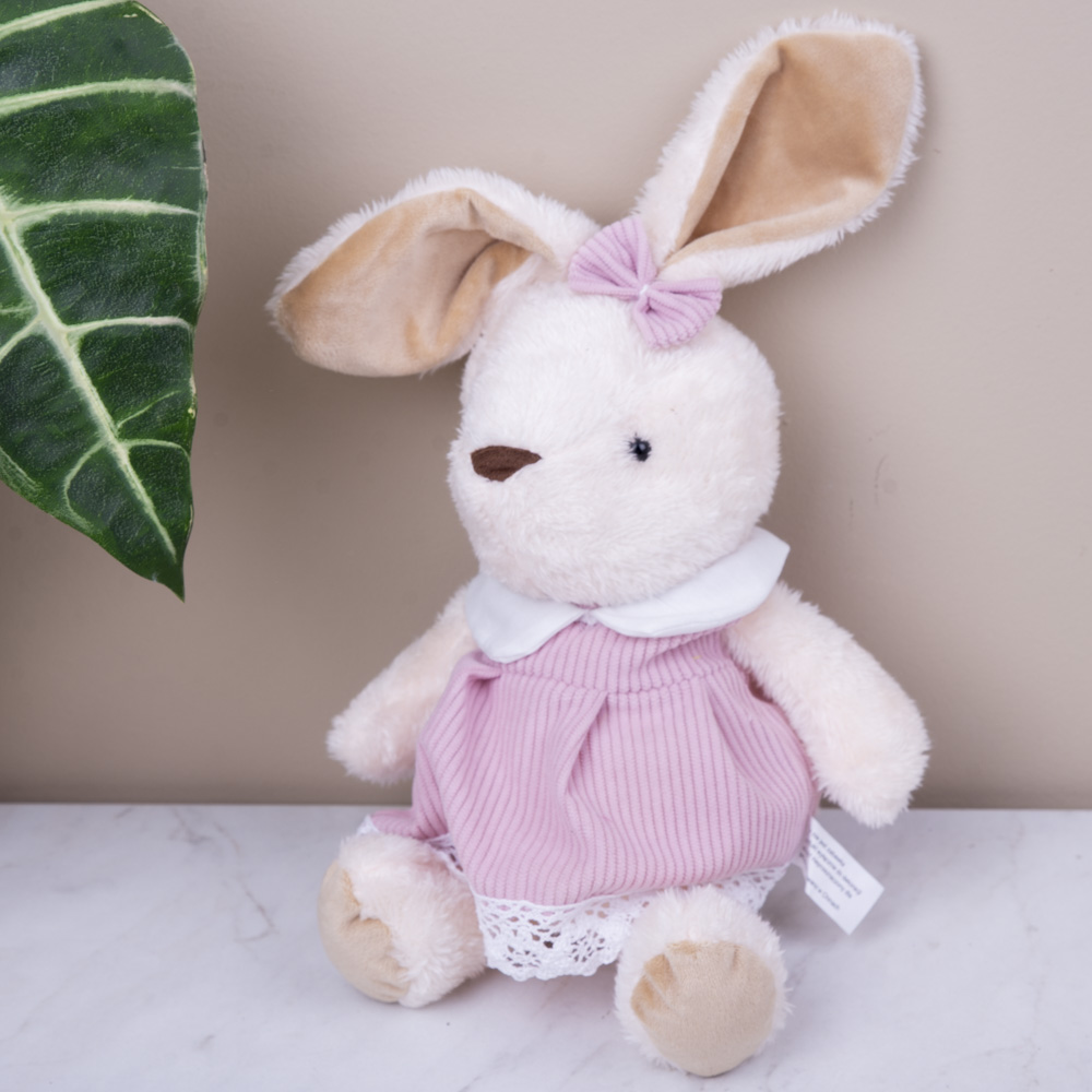 игрушка зайчик розовое платье