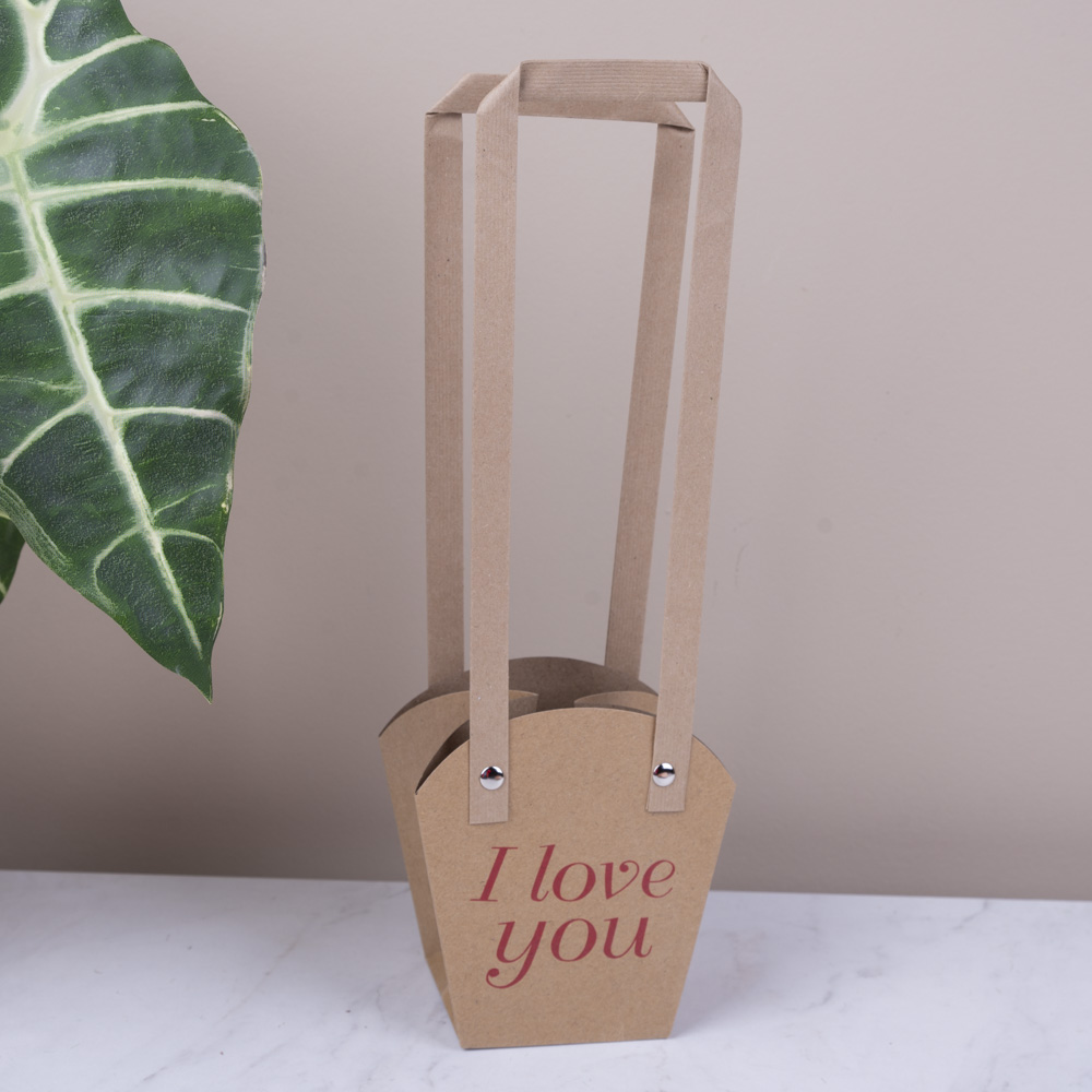 пакет под цветы крафт I LOVE YOU
