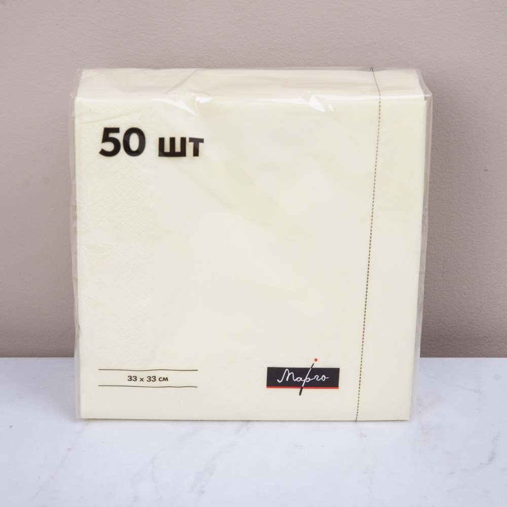 салфетки 33*33см однотонные шампань (50шт)