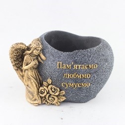 Кашпо бетонне ангел з квітами Кашпо бетонне ангел з квітами