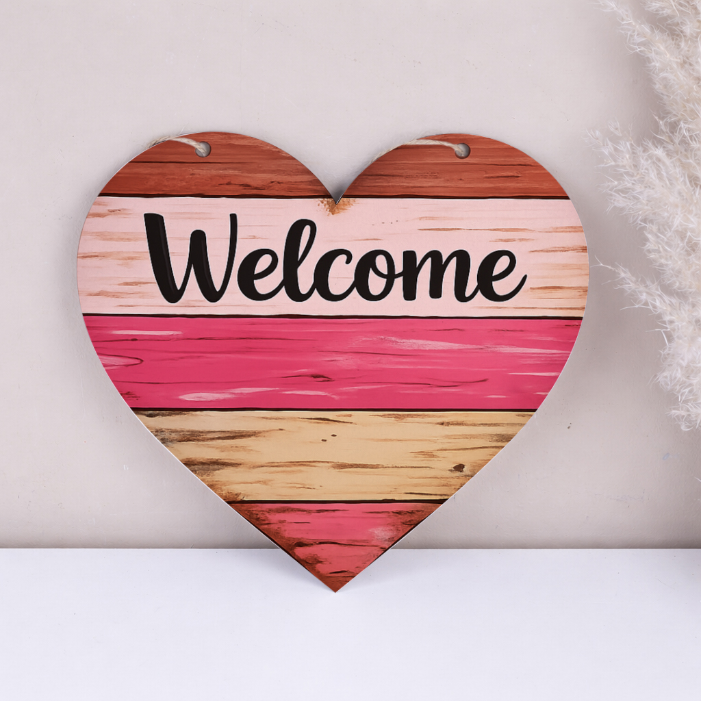подвеска сердце 27см WELCOME с досками