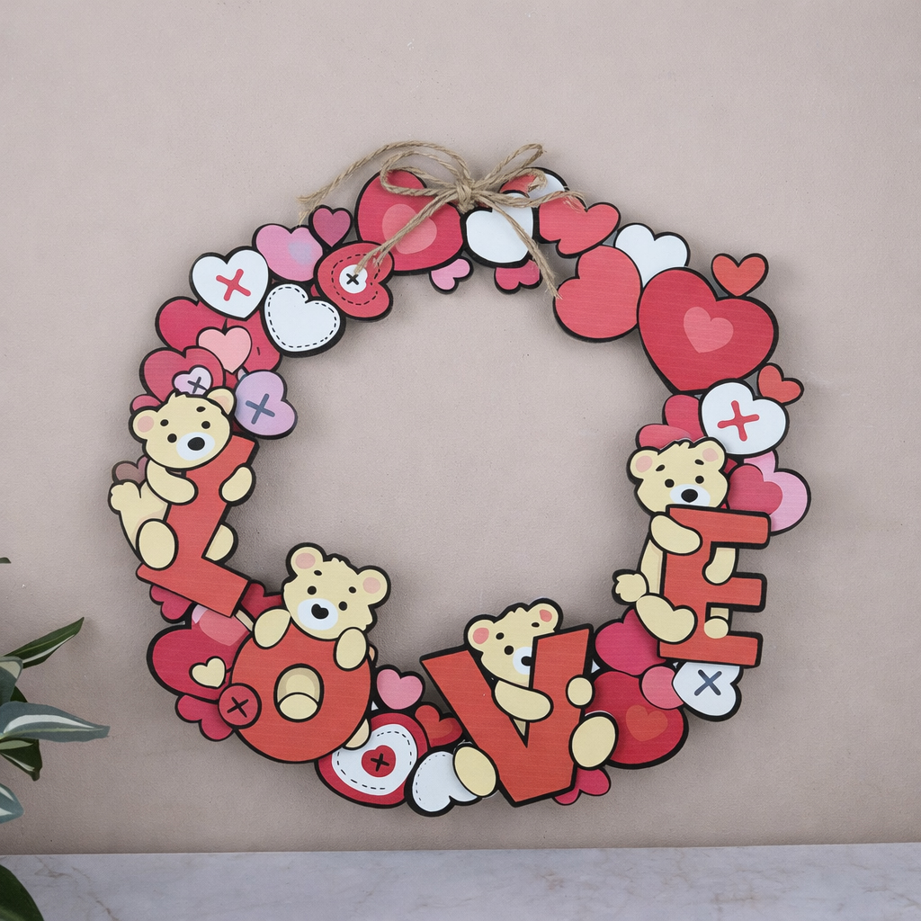 подвеска венок с медвежатами LOVE