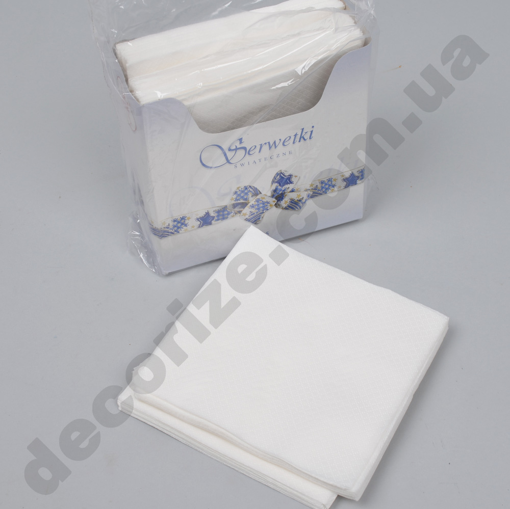 салфетки 33*33см в коробке однослойные (75шт) белые